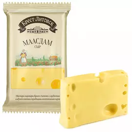 Сыр полутвердый Брест-Литовск Маасдам 45% 200 г
