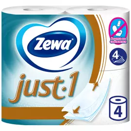 Туалетная бумага Zewa Just1 4-слойная 4 рулона