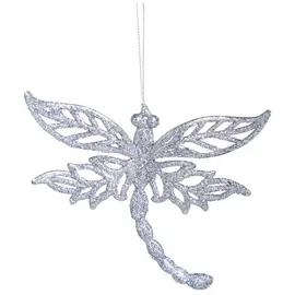 Украшение новогоднее Magic Time подвесное елочное Стрекоза серебро 11х0.2x13 см