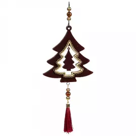 Украшение новогоднее Magic Time подвесное Темно-бордовая елочка 10.7x19x0.9 см