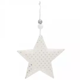 Украшение новогоднее Magic Time подвесное Звезда с серебряными кружочками 10.5x1.5x10.5 см
