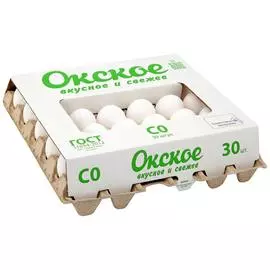 Яйцо куриное Окское СО белое столовое 30 штук