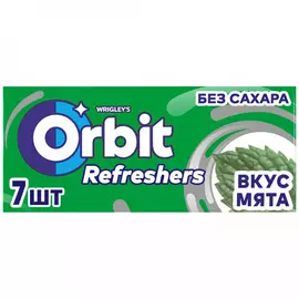 Жевательная резинка Orbit Refreshers освежающие кубики со вкусом мяты без сахара 16 г