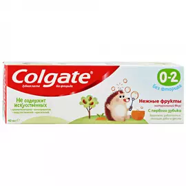 Зубная паста детская Colgate нежные фрукты без фторида с рождения до 2 лет 40 мл