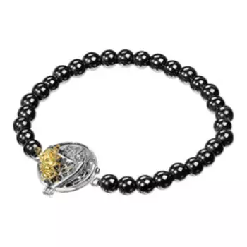 Браслет из Гематита на резинке (форма шар 6мм.)