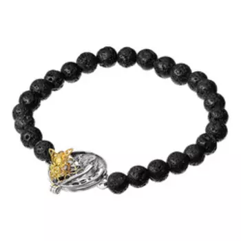 Браслет из Лавы на резинке (форма шар 6мм.)