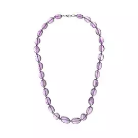 Бусы из аметиста с серебряными бусинами