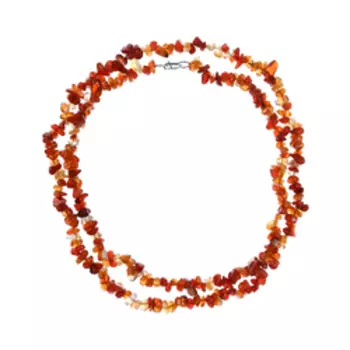 Бусы из разноцветного сердолика