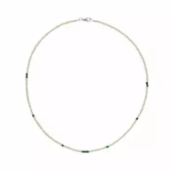 Бусы из жемчуга и малахита