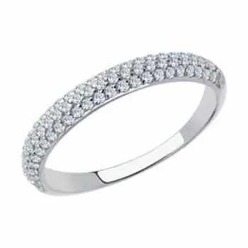 Кольцо из белого золота с фианитами