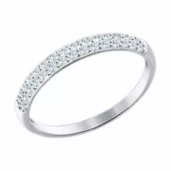 Кольцо из белого золота с фианитами