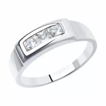 Кольцо из белого золота с фианитами