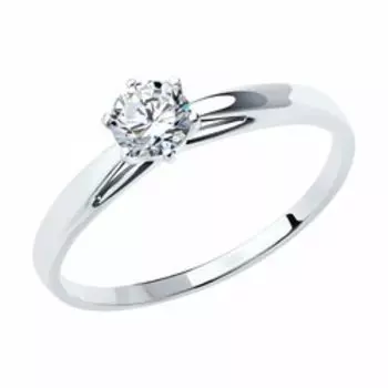 Кольцо из белого золота с фианитом