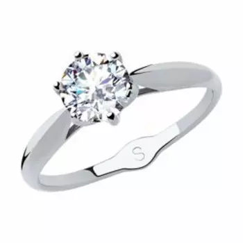 Кольцо из белого золота с фианитом