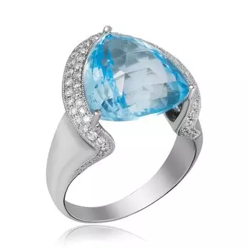 Кольцо из белого золота с топазом