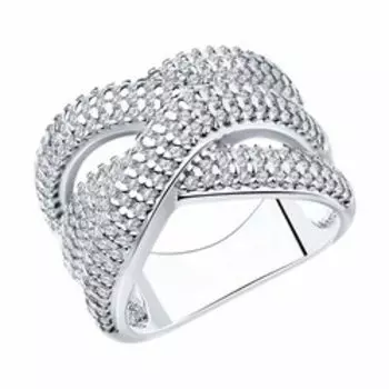 Кольцо из серебра с фианитами