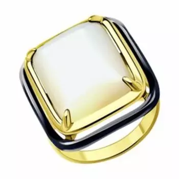 Кольцо из золочёного серебра с перламутром