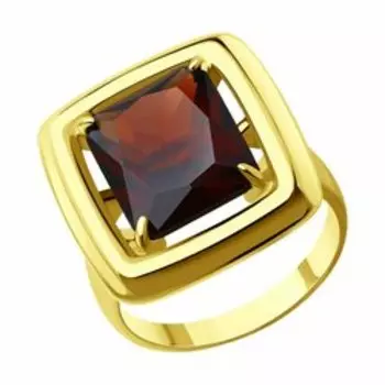 Кольцо из золочёного серебра с ситаллом