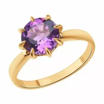 Кольцо из золота с аметистом