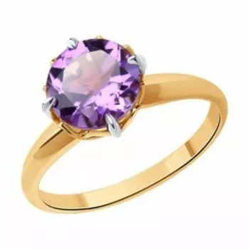 Кольцо из золота с аметистом