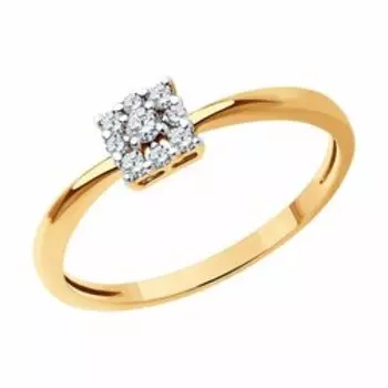 Кольцо из золота с фианитами