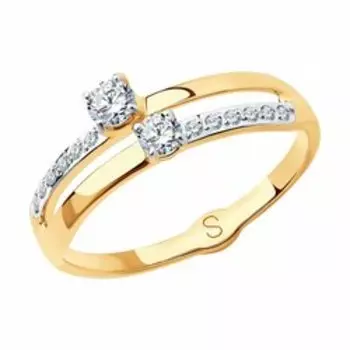 Кольцо из золота с фианитами