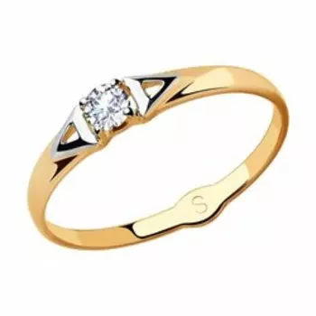 Кольцо из золота с фианитом