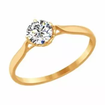 Кольцо из золота с фианитом