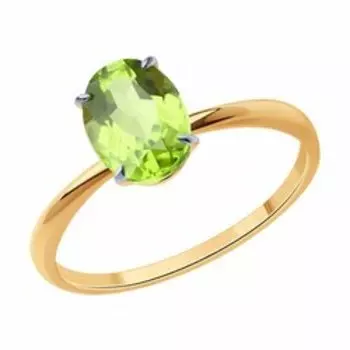 Кольцо из золота с хризолитом