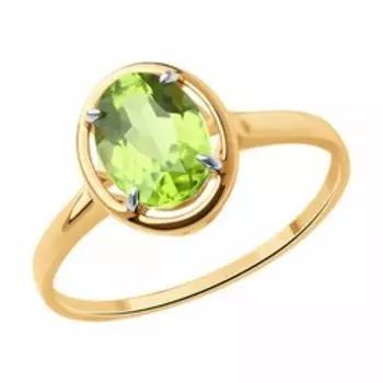 Кольцо из золота с хризолитом