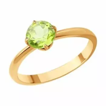 Кольцо из золота с хризолитом