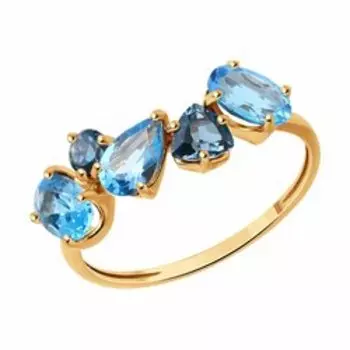 Кольцо из золота с топазами