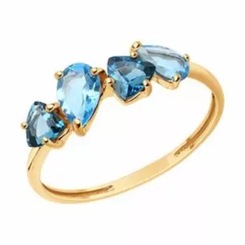 Кольцо из золота с топазами