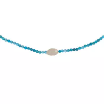 Колье из апатита с жемчугом