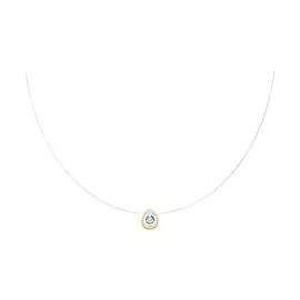 Колье на леске с золотой подвеской с фианитом