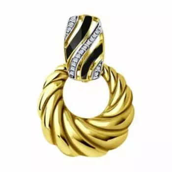 Подвеска из золочёного серебра с фианитами и эмалью