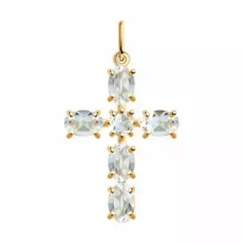 Подвеска из золота с горным хрусталем