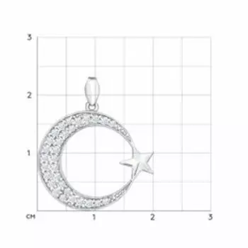 Подвеска с фианитами "Полумесяц"