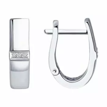 Серьги из белого золота с бриллиантами