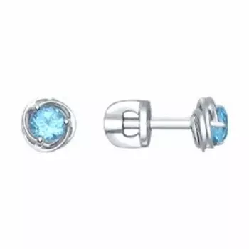 Серьги из белого золота с топазами