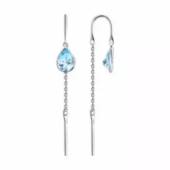 Серьги из белого золота с топазами