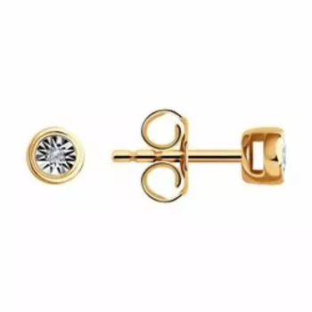 Серьги из комбинированного золота с бриллиантами