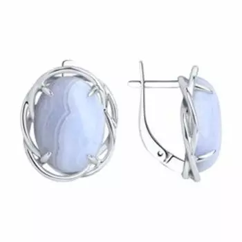 Серьги из серебра с агатами