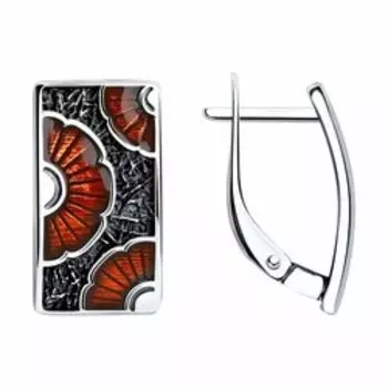 Серьги из серебра с эмалью