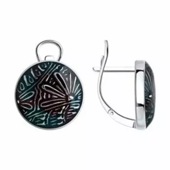 Серьги из серебра с эмалью