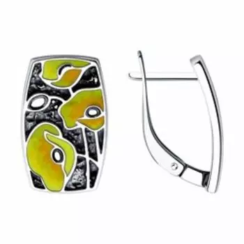 Серьги из серебра с эмалью