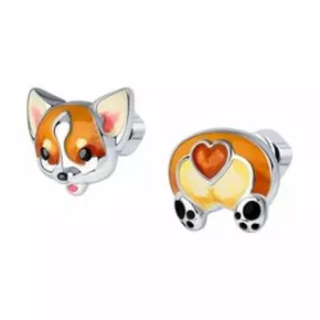 Серьги из серебра с эмалью