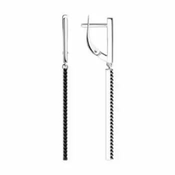 Серьги из серебра с фианитами