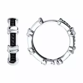 Серьги из серебра с фианитами