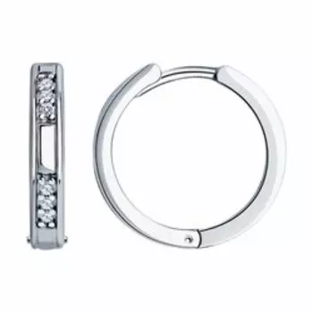 Серьги из серебра с фианитами